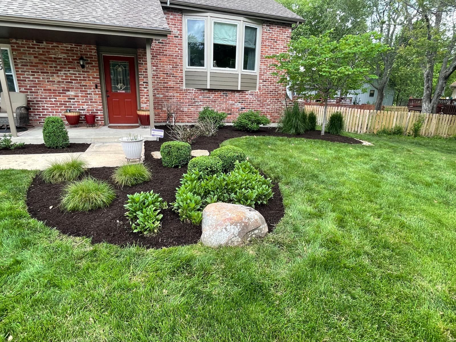 Premium front yard with ornamental plants