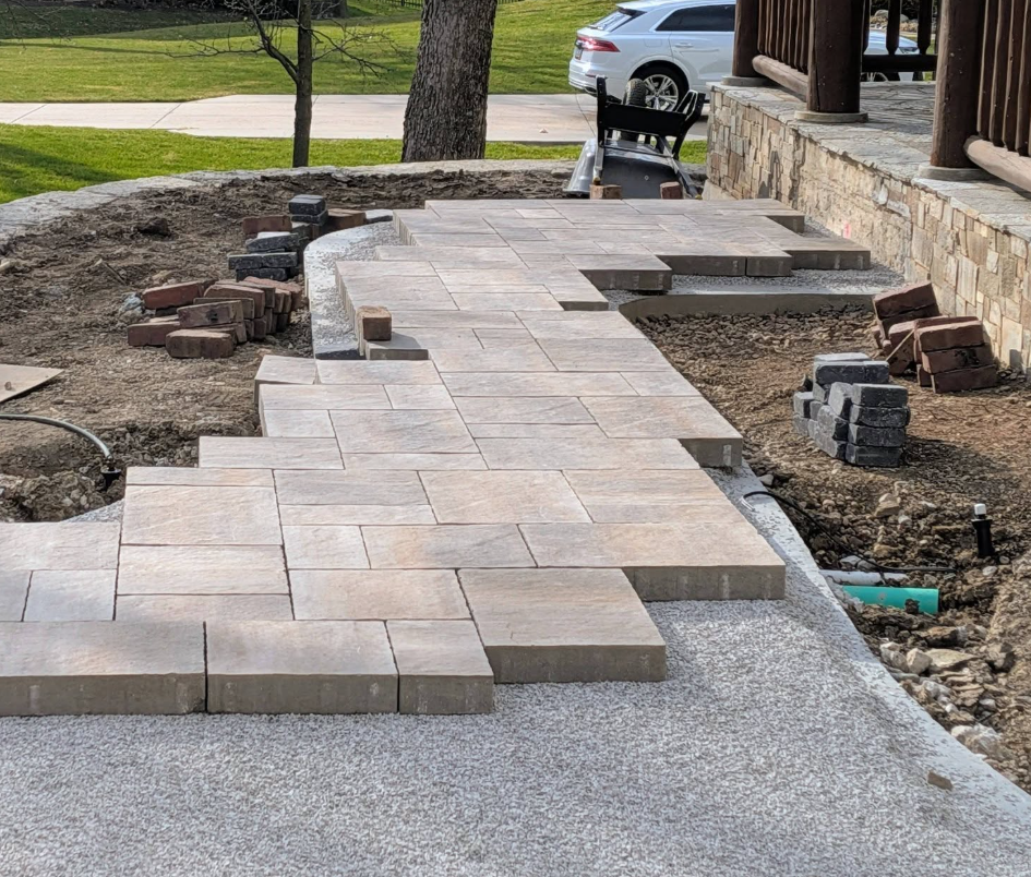 Patio with LED lighting